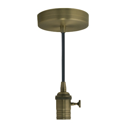 Bulbrite 1-Light Warm Gold Vintage Pendant Socket and Canopy 810083